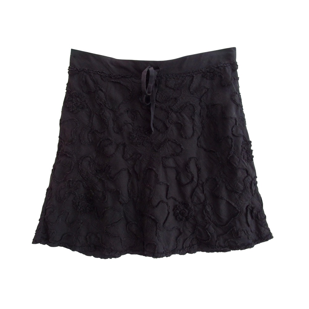 Max Studio Size M Textured Embroidered A-Line Skirt Boho Fairy Grunge Goth Chic